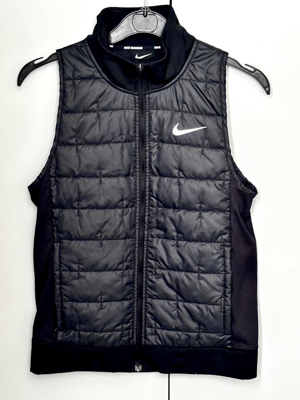 Nike Running Therma Fit Vest Womens XS Black Full Zip Quilted Athleisure Top